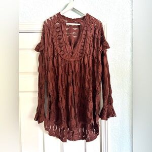 $128 Free People Candy Shop Brown Tunic in Medium, NWOT